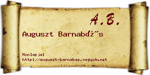 Auguszt Barnabás névjegykártya