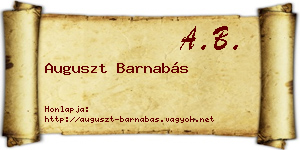 Auguszt Barnabás névjegykártya