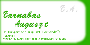 barnabas auguszt business card